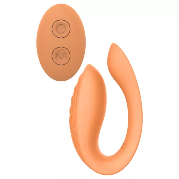 Glam - vibrador para parejas recargable con control remoto - silicona naranja