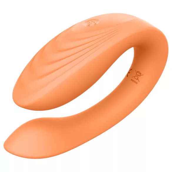 Glam - vibrador para parejas recargable con control remoto - silicona naranja