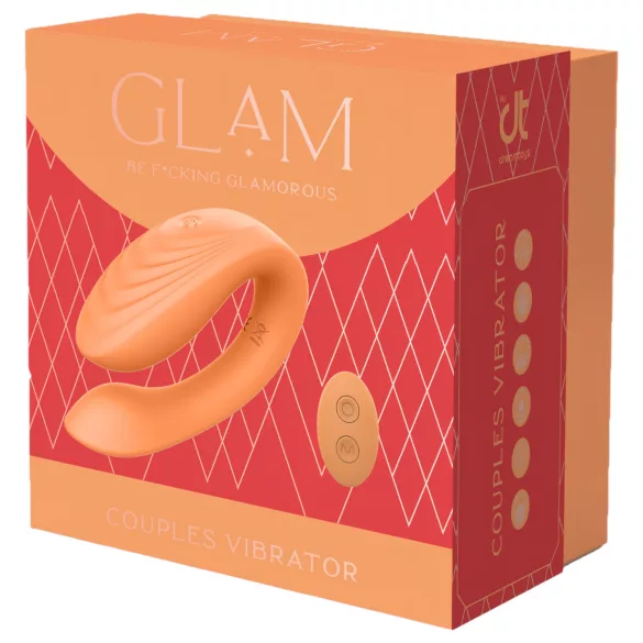 Glam - vibrador para parejas recargable con control remoto - silicona naranja