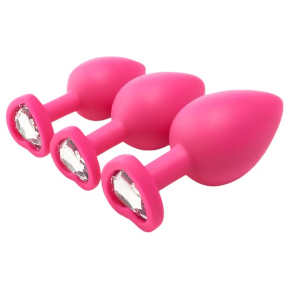 Kit de entrenamiento anal Flirts - set de plugs anales (3 uds) - rosa