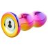 Glamour Glass - vibrador anal de cristal con control remoto - ondulado (colorido)