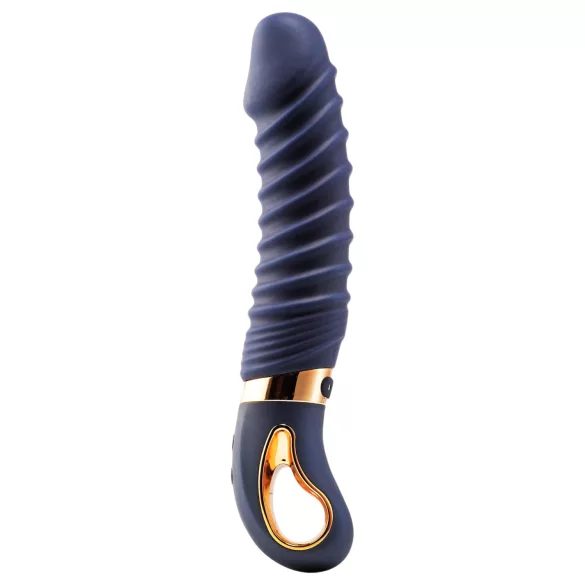 Goddess - vibrador acanalado con calefacción (azul oscuro)