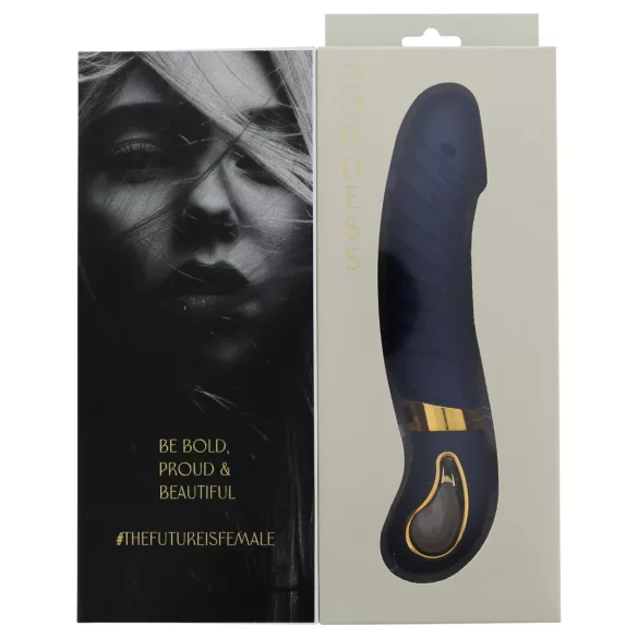 Goddess - vibrador acanalado con calefacción (azul oscuro)