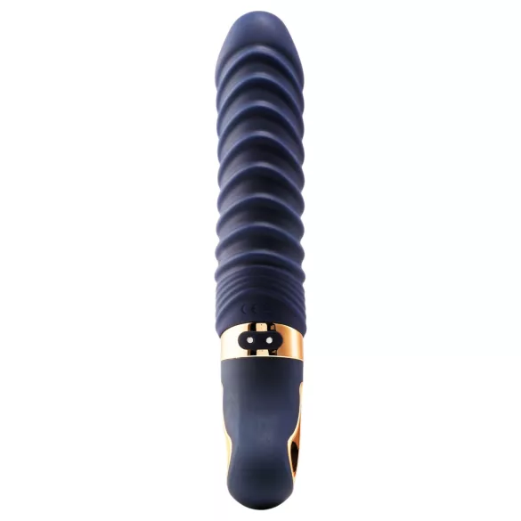 Goddess - vibrador acanalado con calefacción (azul oscuro)