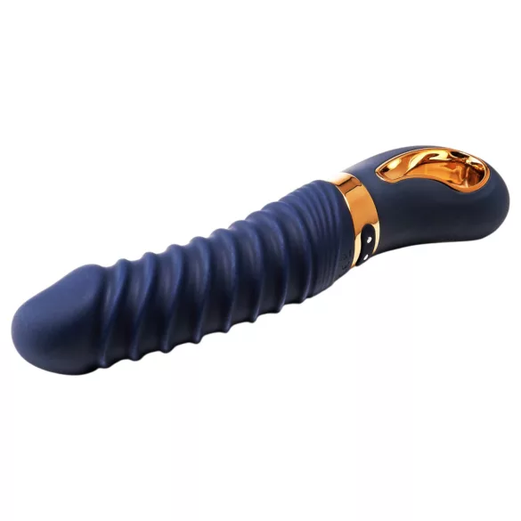 Goddess - vibrador acanalado con calefacción (azul oscuro)