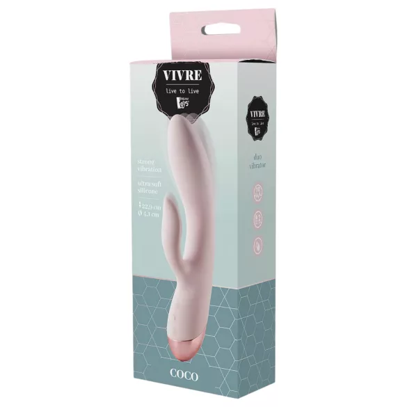 Vivre Coco - vibrador con estimulador de clítoris recargable - silicona rosa