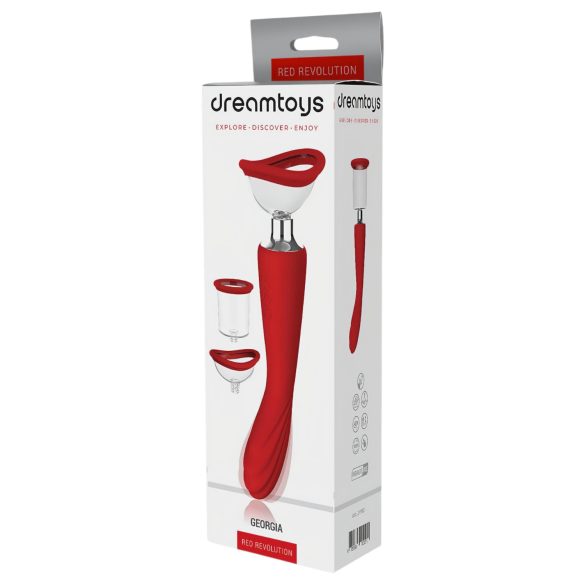 Red Revolution Georgia - Vibrador punto G y bomba vaginal - silicona roja