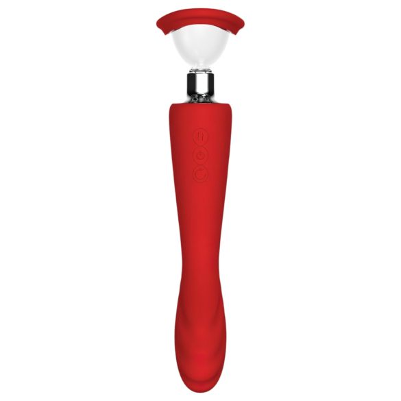 Red Revolution Georgia - Vibrador punto G y bomba vaginal - silicona roja
