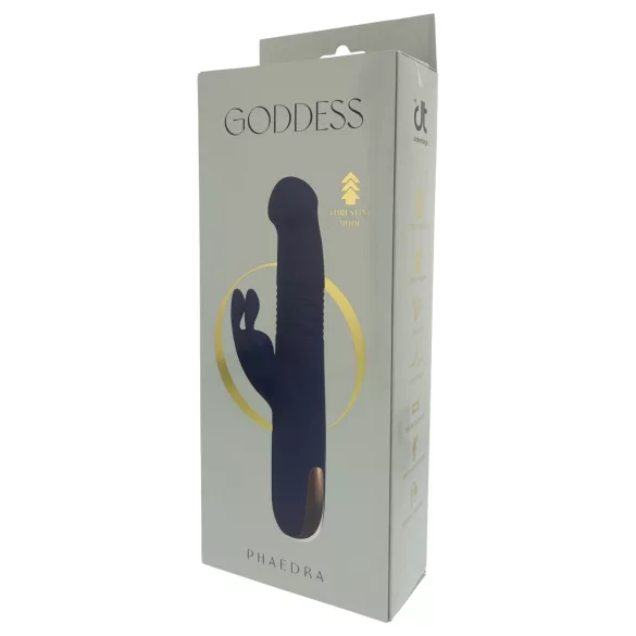 Colección Goddess de Dreamtoys - vibrador de empuje (azul oscuro)