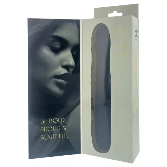 Goddess - vibrador con perlas rotatorias y movimiento de empuje (azul oscuro)