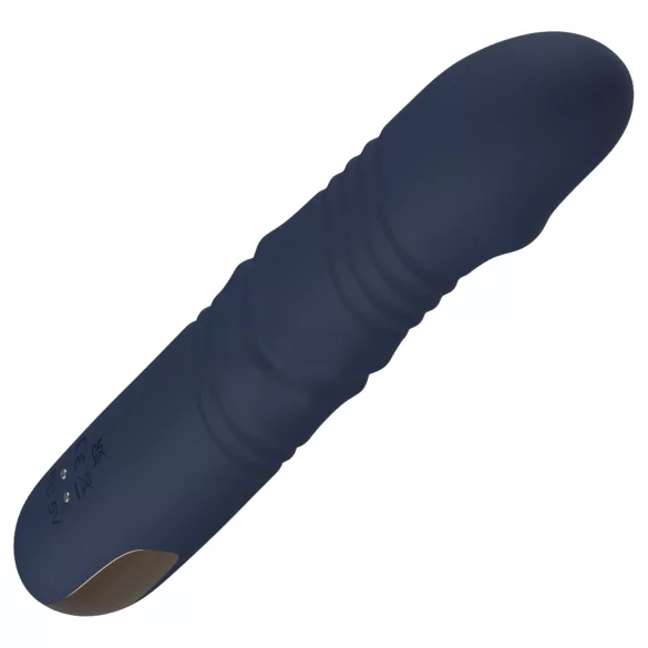 Goddess - vibrador con perlas rotatorias y movimiento de empuje (azul oscuro)