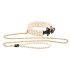 Allure - collar con perlas y correa (negro)