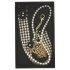 Allure - collar con perlas y correa (negro)