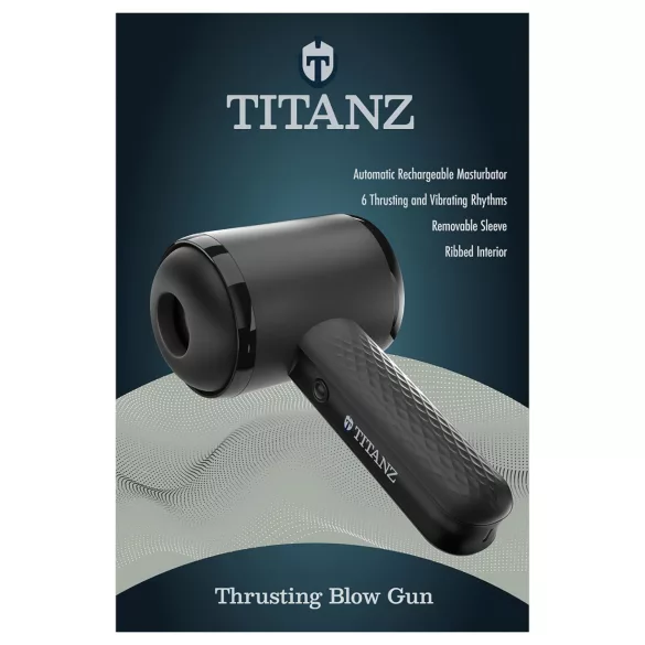 Pistola de Empuje Titanz Thrusting - masturbador automático (negro)