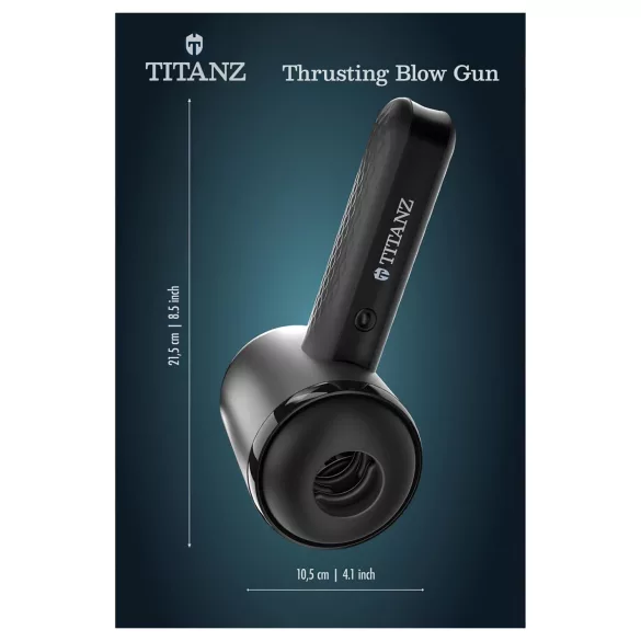 Pistola de Empuje Titanz Thrusting - masturbador automático (negro)