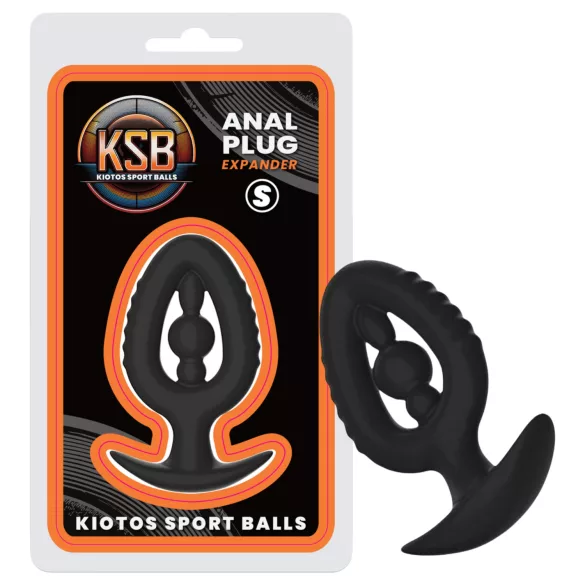 Kiotos - plug anal de silicona con dilatador S (negro)