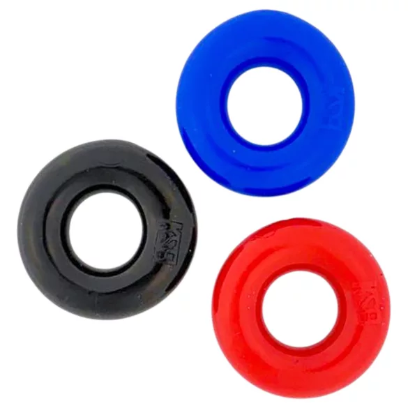 Kiotos Max-Stretch - juego de anillos para pene extensibles (negro/rojo/azul)