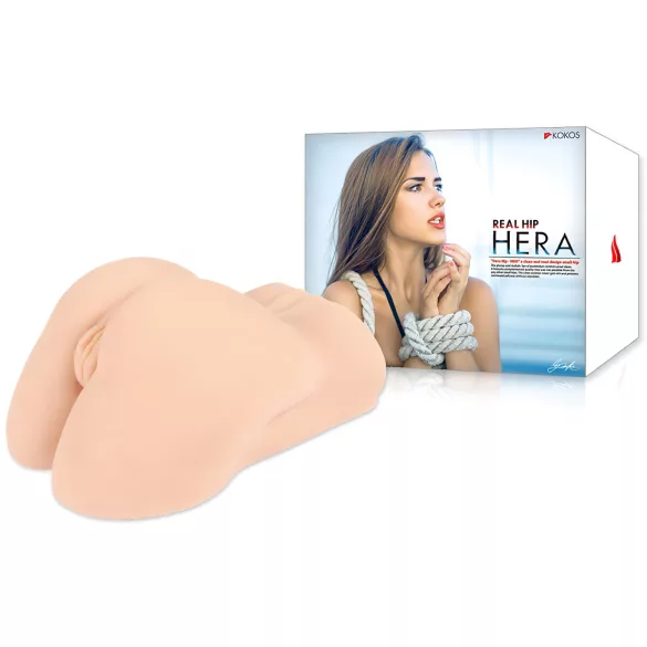 Kokos Hera - masturbador realista torso vagina y ano - color natural