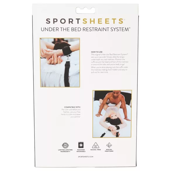 Sportsheets - juego de ataduras para cama - negro