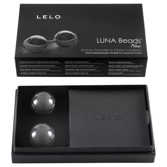 LELO Luna Noir - bolas chinas intercambiables - silicona negra