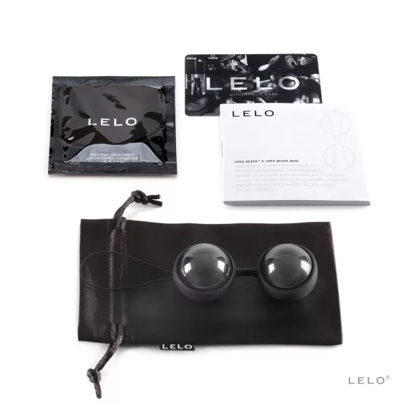 LELO Luna Noir - bolas chinas intercambiables - silicona negra