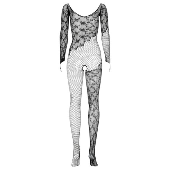 Obsessive - body de red manga larga con rosas - negro (S-L)