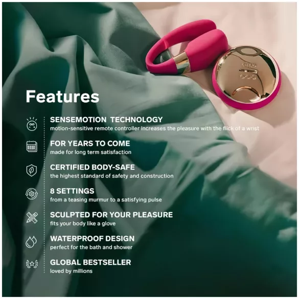 LELO Tiani 3 - vibrador para parejas - silicona - rosa