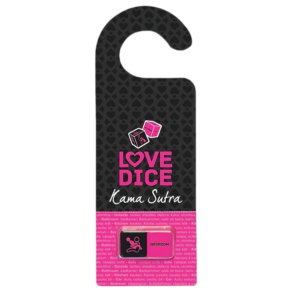 Set de dados eróticos con colgador de puerta (negro-rosa)