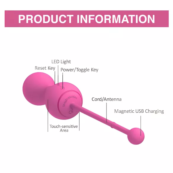Magic Motion Kegel Master - Bola vaginal vibratoria con control por app (rosa)