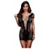 Baci - minivestido negro de red con lazos (S-L)