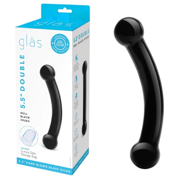 / GLAS - Doble consolador de vidrio (negro)