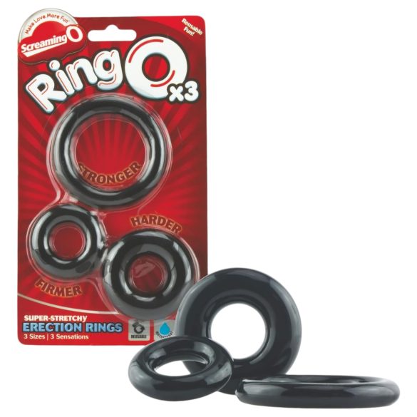 Screaming O - juego de anillos de silicona para el pene (3 uds)