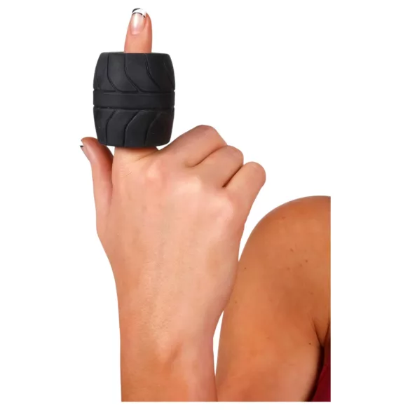 SilaSkin - anillo y extensor para testículos - silicona negra