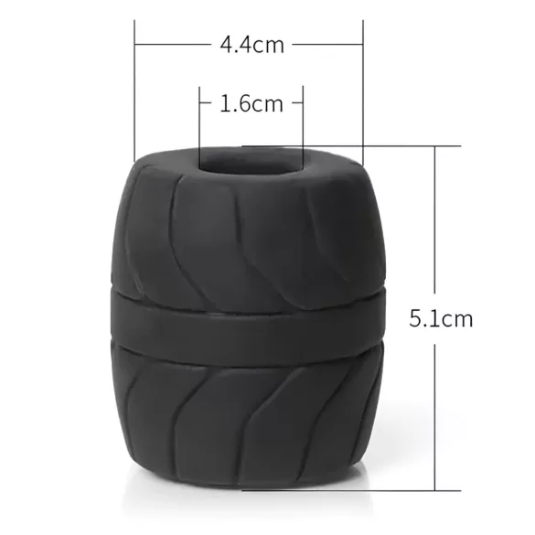 SilaSkin - anillo y extensor para testículos - silicona negra