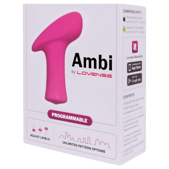 LOVENSE Ambi - vibrador para clítoris con 2 motores - silicona rosa