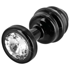 DIOGOL Anni - Plug anal con textura - negro (3 cm)