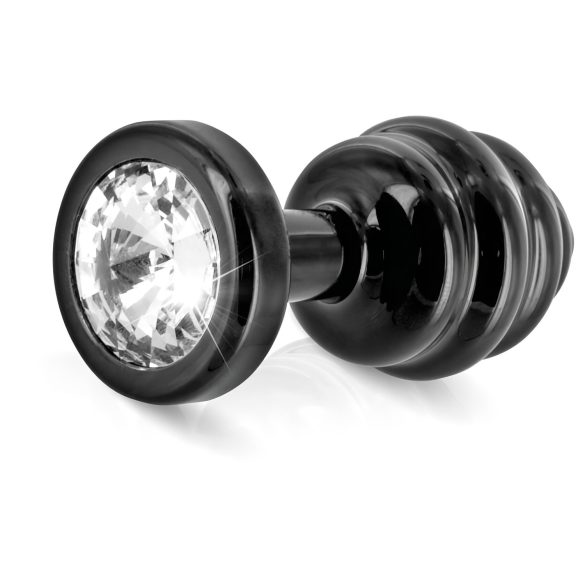 DIOGOL Anni - Plug anal con textura - negro (3 cm)