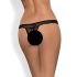 Obsessive Miamor - Tanga de Encaje Abierto con Detalles de Piedras (Negro)