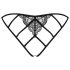 Obsessive Miamor - Panty de encaje abierto de rejilla para mujer (negro)