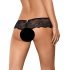 Obsessive Merossa - Tanga femenina abierta con strass - Negro