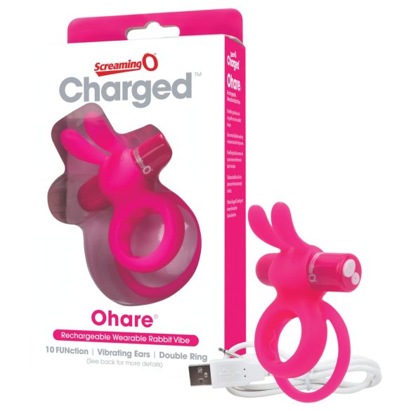 Anillo Vibrador Recargable Ohare Conejito (Rosa)
