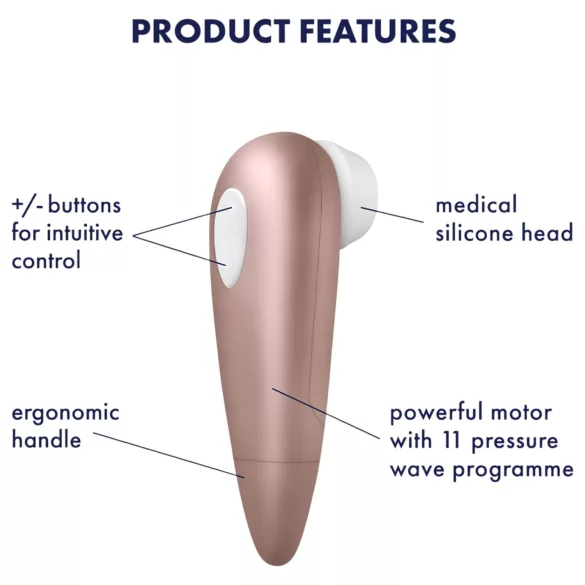Satisfyer 1 Number One - succionador de clítoris con ondas de aire - marrón