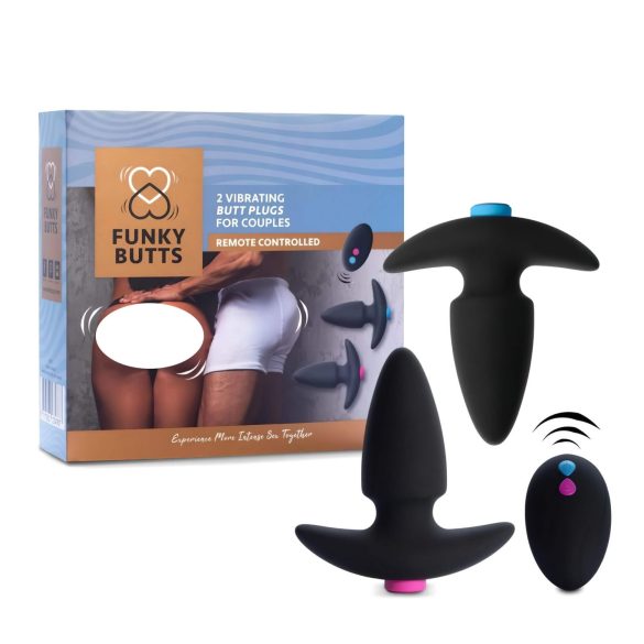FEELZTOYS Funkybutts - Set de vibradores anales con control (negro)