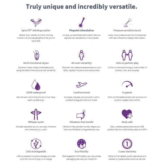 Zumio Soft - vibrador recargable para clítoris - silicona - lila