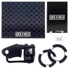 LOCK A WILLY - jaula para pene con candado - silicona negra