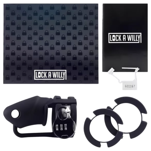 LOCK A WILLY - jaula para pene con candado - silicona negra