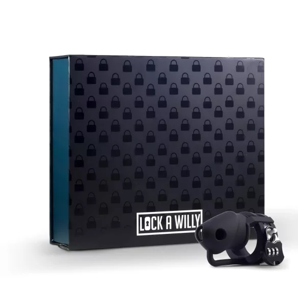 LOCK A WILLY - jaula para pene con candado - silicona negra