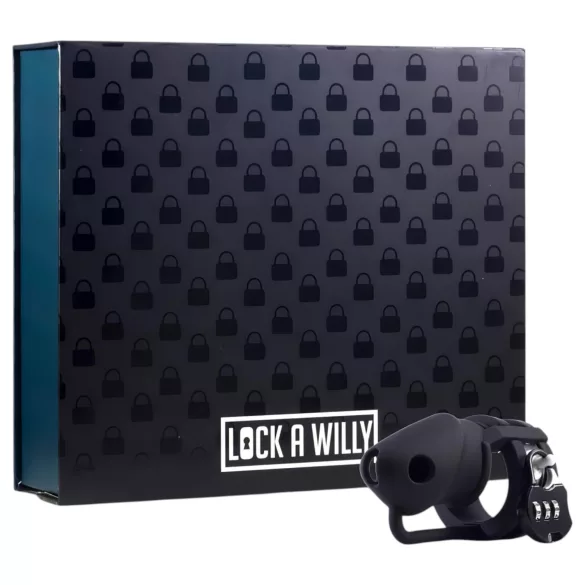 LOCK A WILLY - jaula para pene con candado - silicona negra