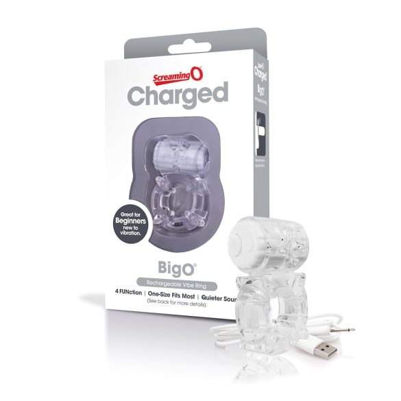Screaming O - Anillo vibrador transparente con estrellas y batería recargable