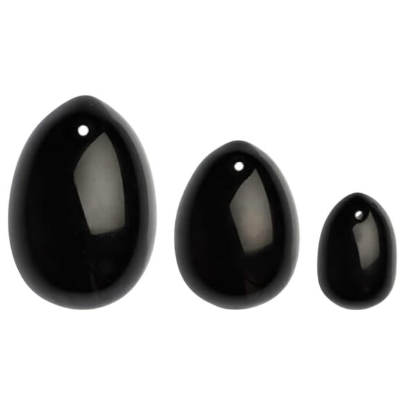 La Gemmes Yoni - Set de Bolas Ben Wa - Obsidiana Negra (3 piezas)